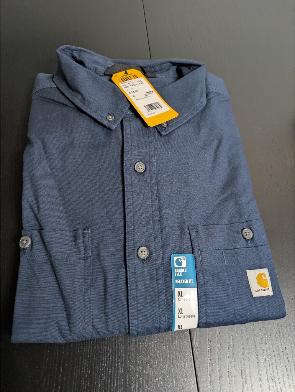 Carhartt Winderm Relaxed Long Sleeve Shirt XL Navy Blue
